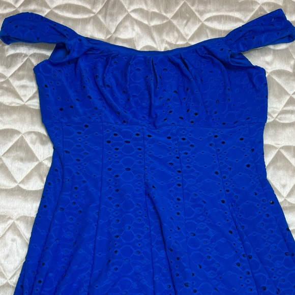 London Style Collection Short Midi Blue Dress Womens S Fully Lined Sleeveless - Picture 4 of 9